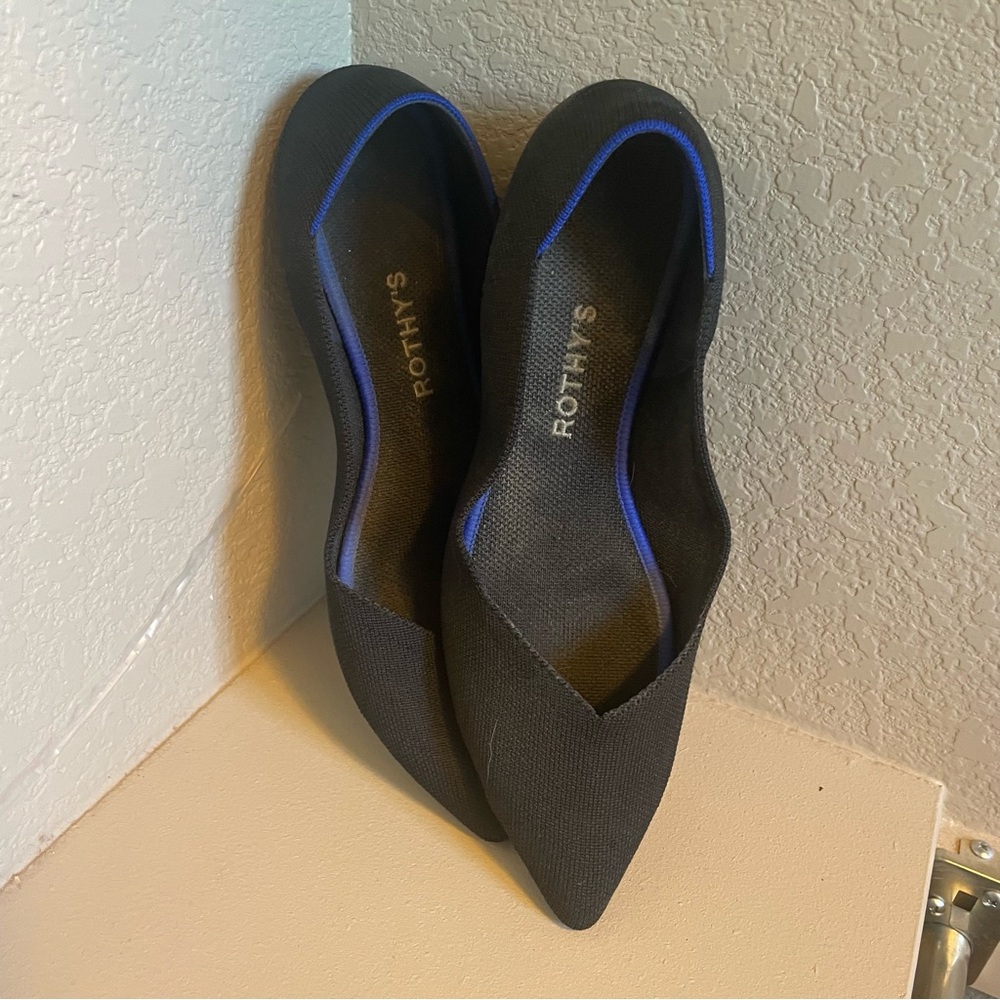 Rothy's Black Flats Sleek Minimalist Design